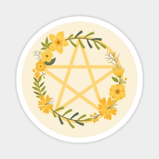 Spring Floral Pentacle Design Cheeky Witch® Magnet